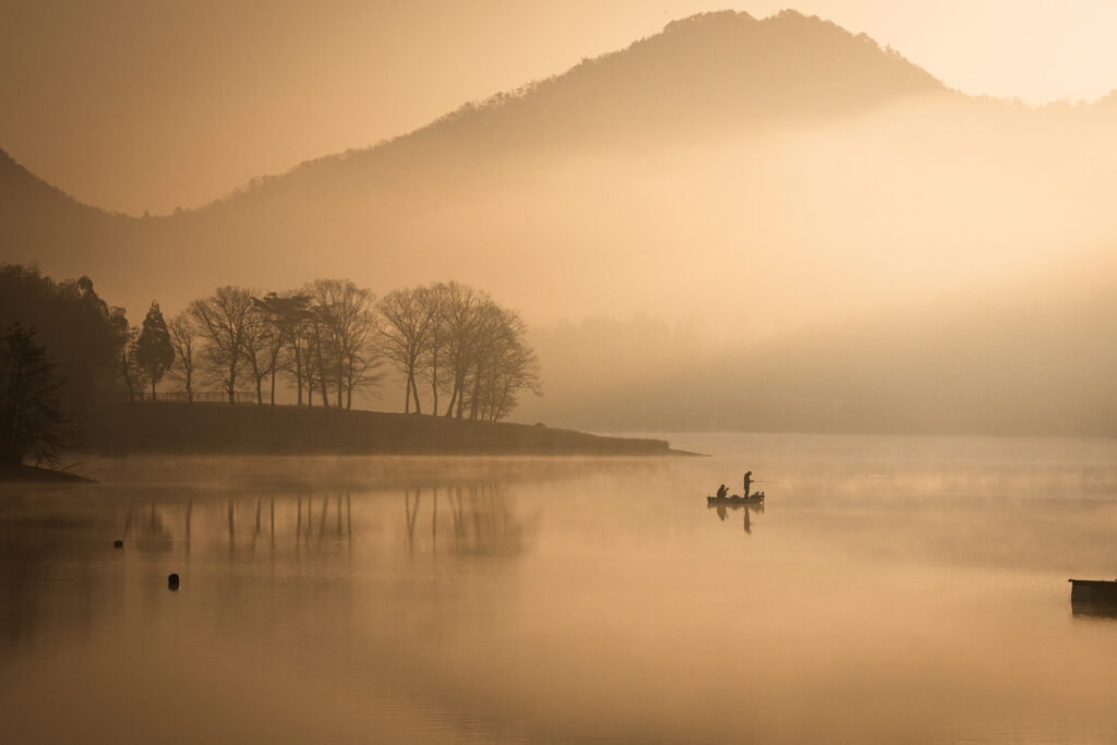 マジックアワー、朝焼けの風景
