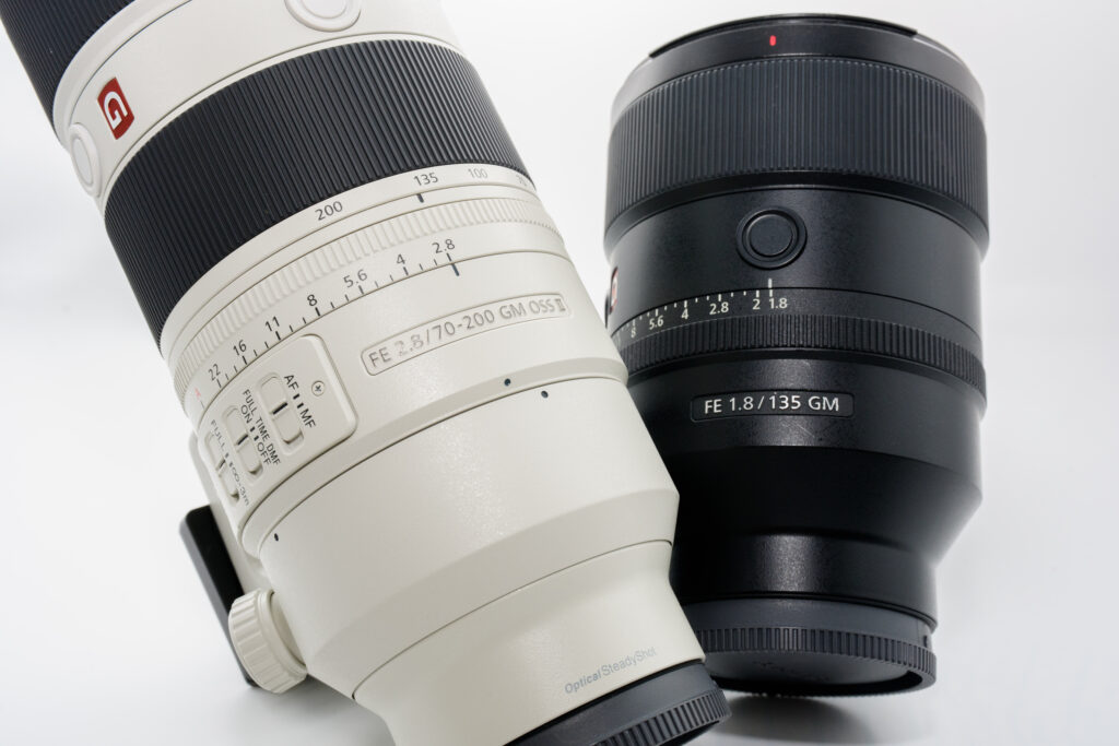 FE 135mm F1.8 GMとFE 70-200mm F2.8 GM IIの外観比較写真