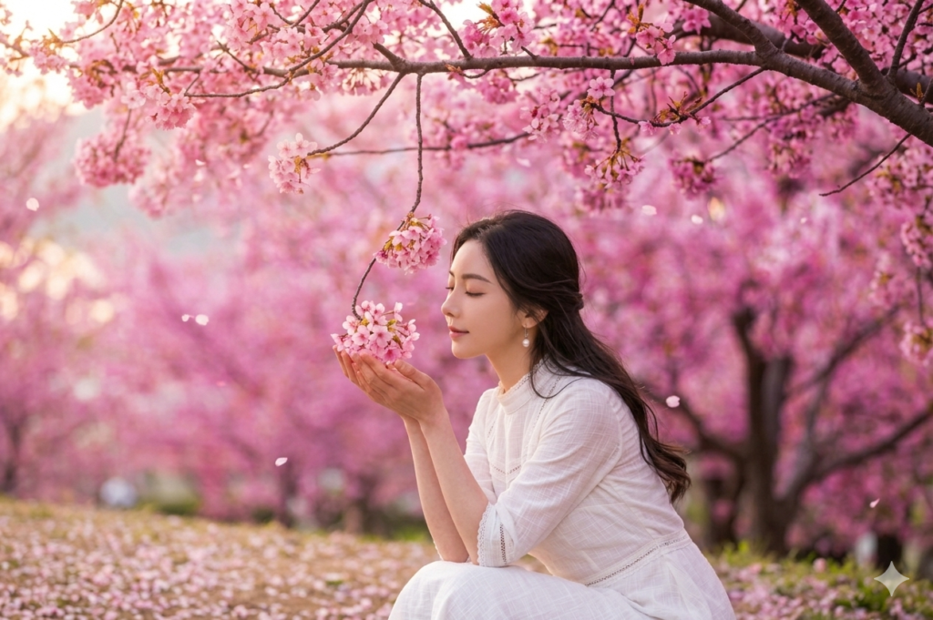 桜ポートレートの作例
85mm単焦点で撮影