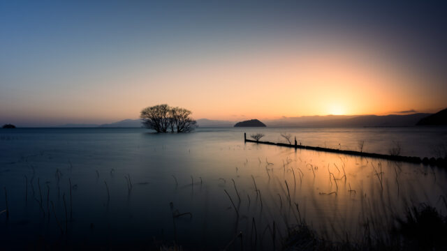 マジックアワー、夕焼けの風景