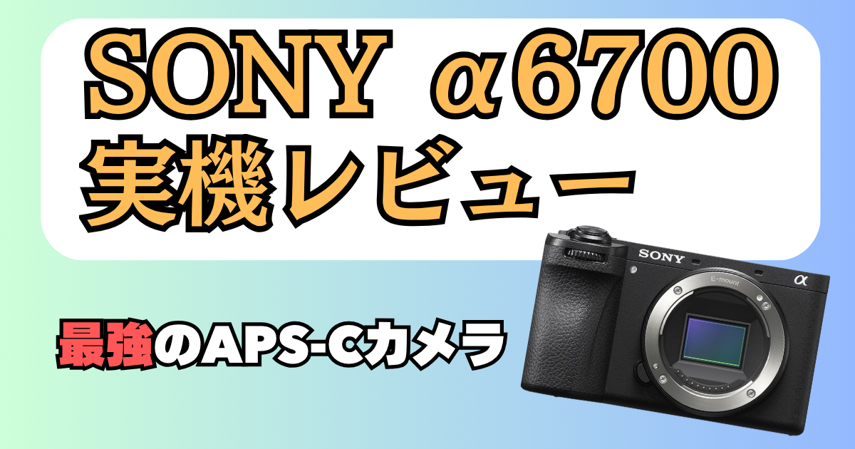 APS-Cの完成形】SONY α6700 レビュー｜フルサイズユーザーが手放せない